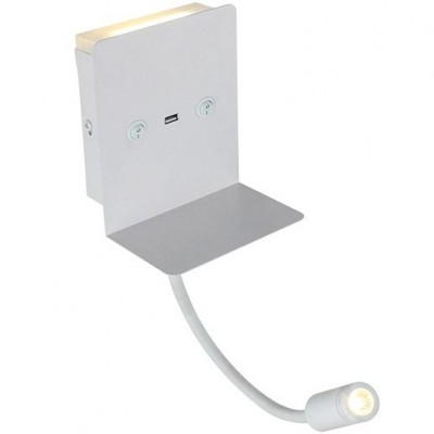 Φωτιστικό Τοίχου LED 3+3W Διπλού Φωτισμού + USB σε Λευκό Φως Ημέρας 99LWL06/WH
